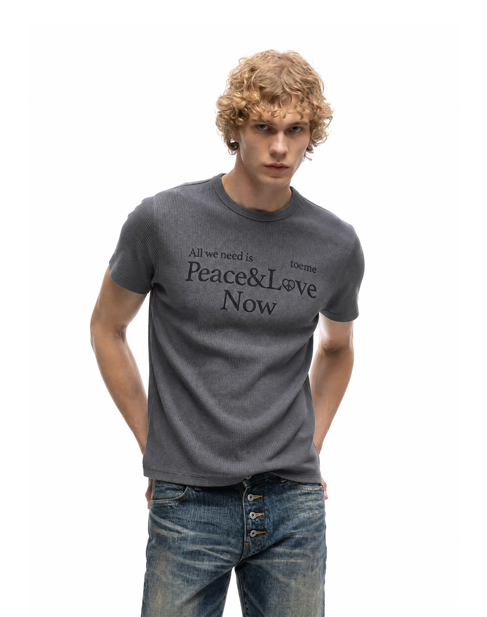 Xuedova Men's Graphic Waffle Cotton T-Shirt