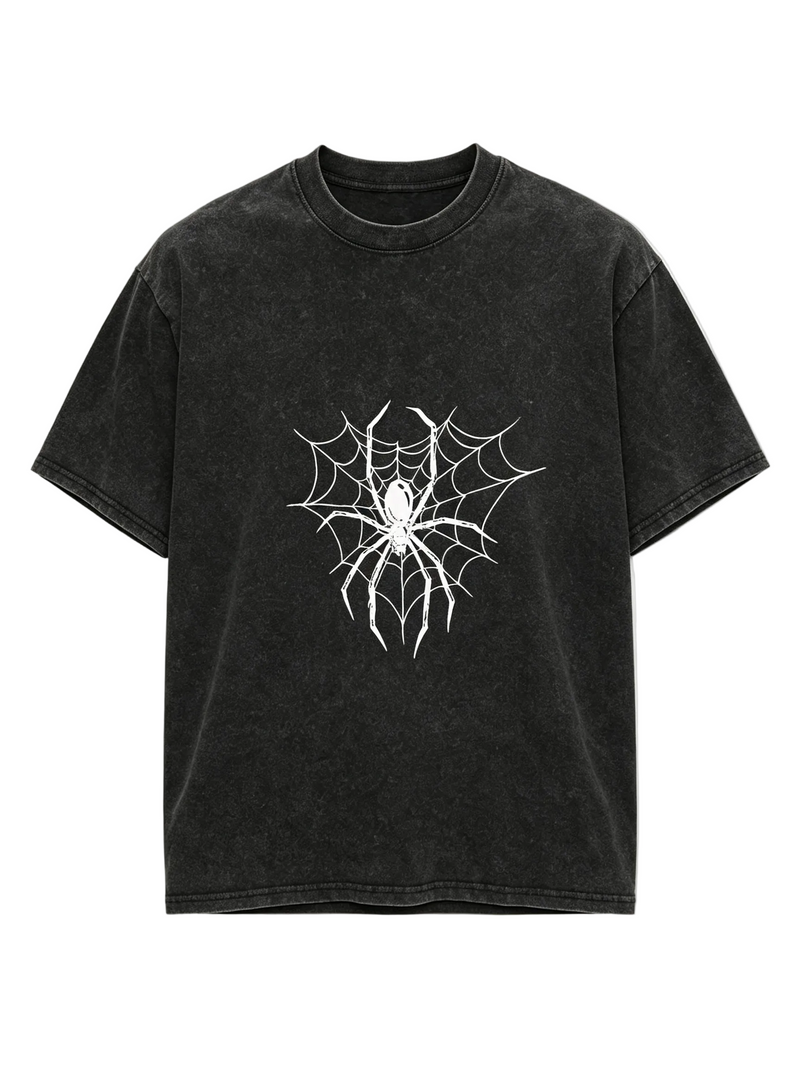 Xuedova Men's Spider Web Graphic Cotton T-Shirt