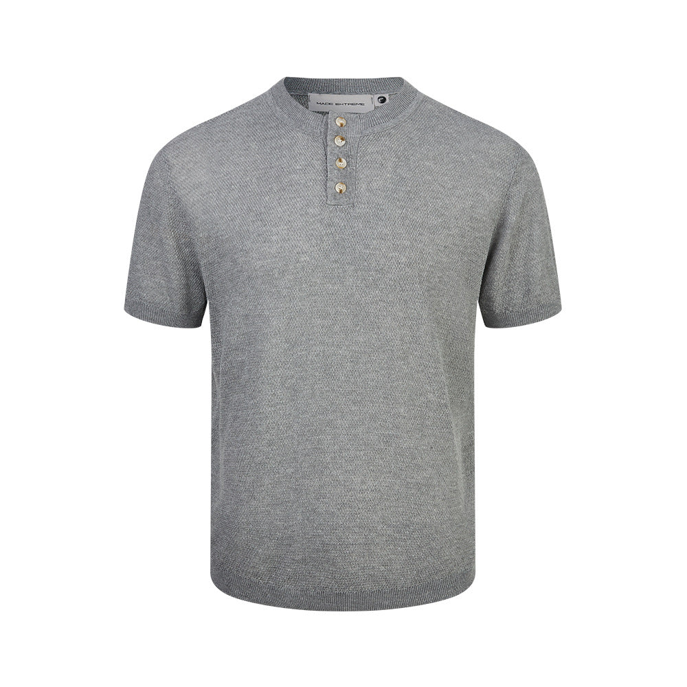 Xuedova Men's Linen Blend Short Sleeve T-Shirt