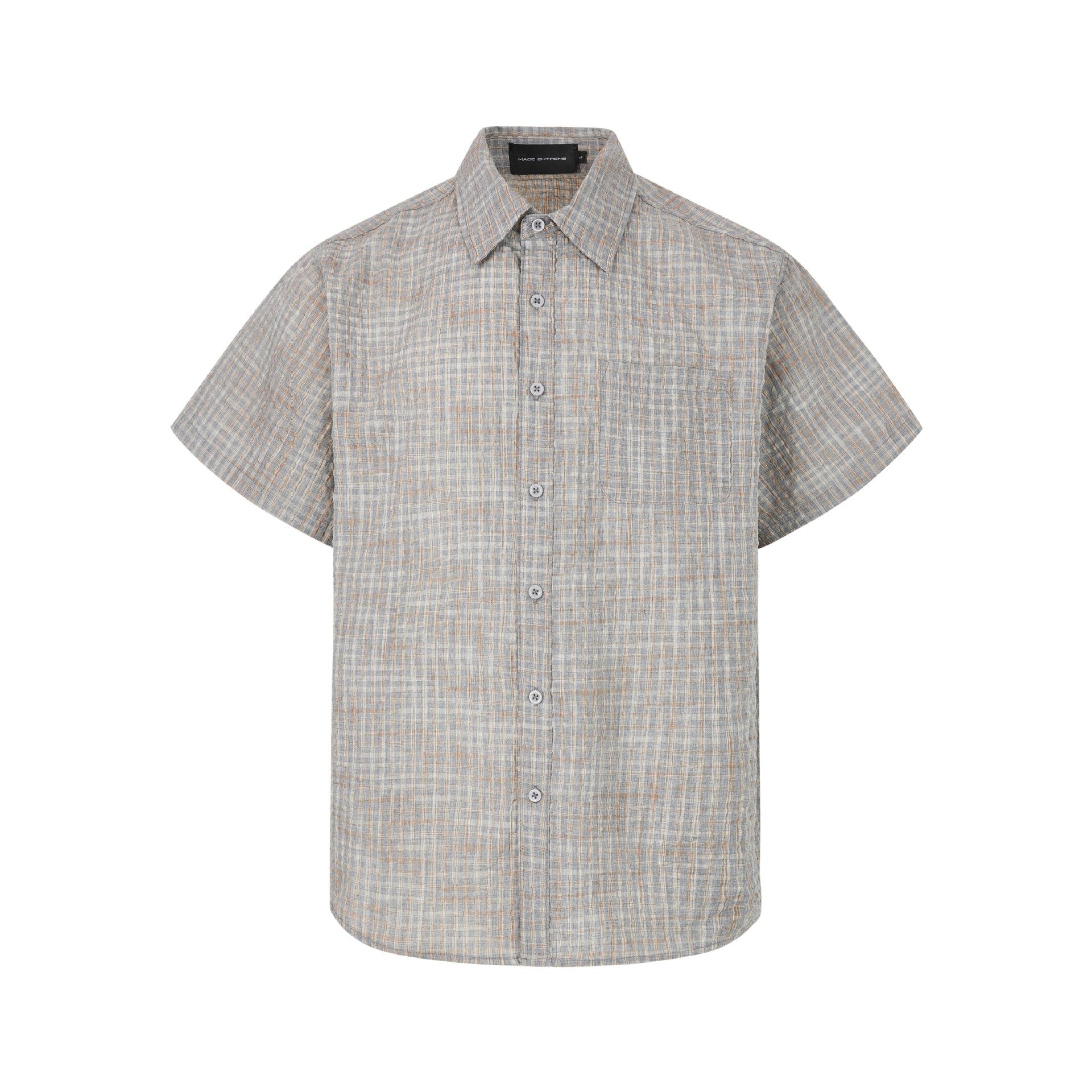Xuedova Men's Plaid Short Sleeve Shirt
