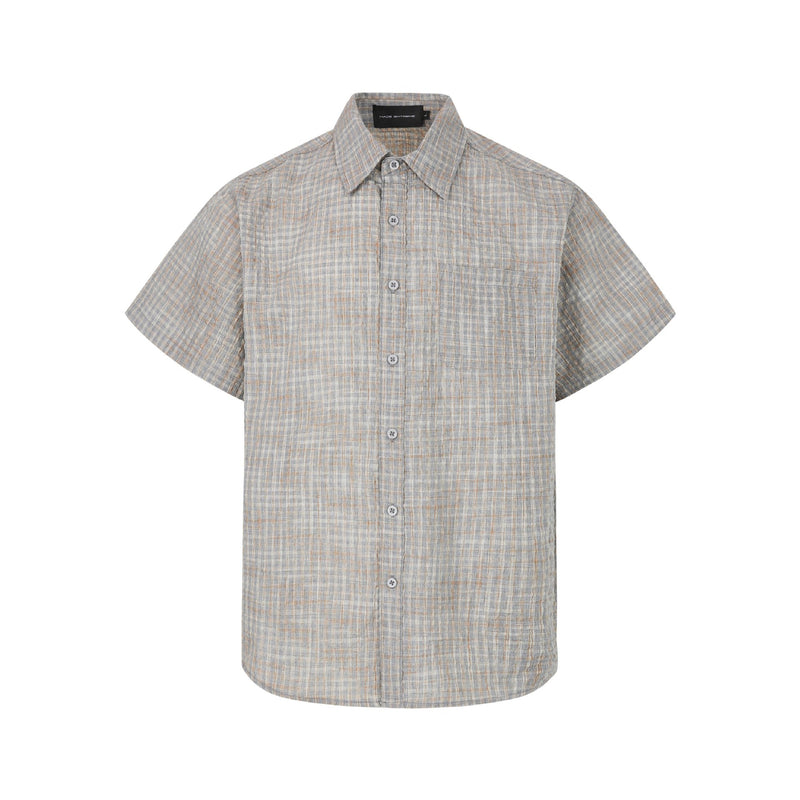Xuedova Men's Plaid Short Sleeve Shirt