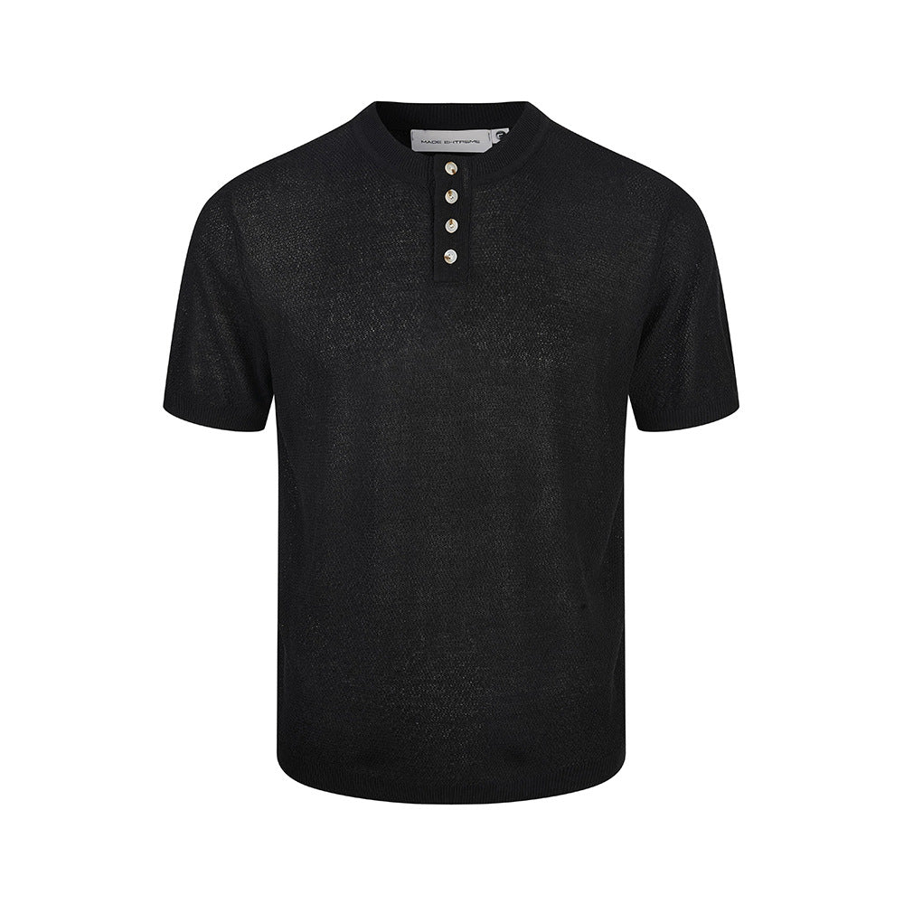 Xuedova Men's Linen Blend Short Sleeve T-Shirt