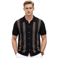 Xuedova Men's Jacquard Short Sleeve Polo Shirt