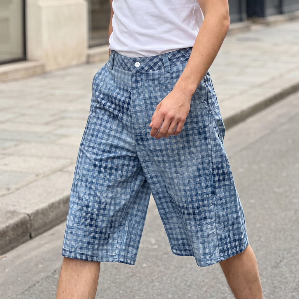 Xuedova Men's Plaid Casual Summer Shorts